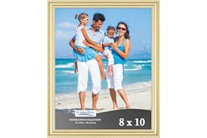 Icona Bay 8x10 Gold Picture Frame Beautifully Detailed Molding, Contemporary Picture Frame Set, Wall Mount or Table Top, Inspirations Collection