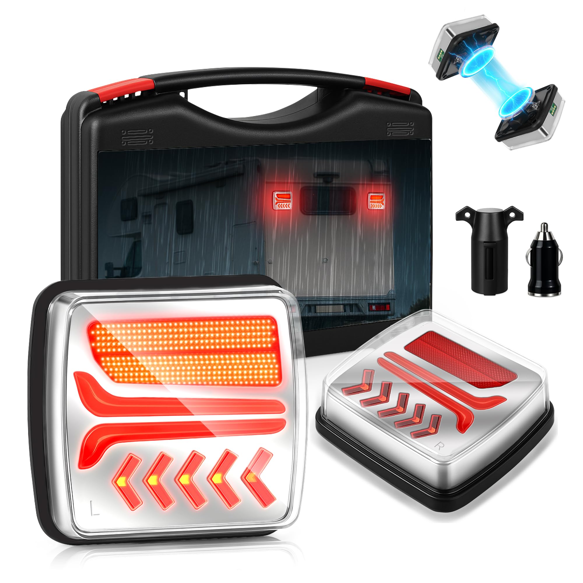 Photo 1 of Inknows Wireless Trailer Lights Magnetic - Bluetooth LED trailer Lights, IP65 Waterproof, High Brightness for Towing - Wireless Tail Lights for Trailer, Boats, Trucks, Caravans, Campers, RVs, Vans