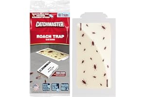 Catchmaster Roach Trap Glue Boards 10-Pk, Adhesive Bug Catcher, Scorpion, Spider, Cricket, & Cockroach Traps for Home, Bulk Glue Traps for House & Garage, Pest Control for Home
