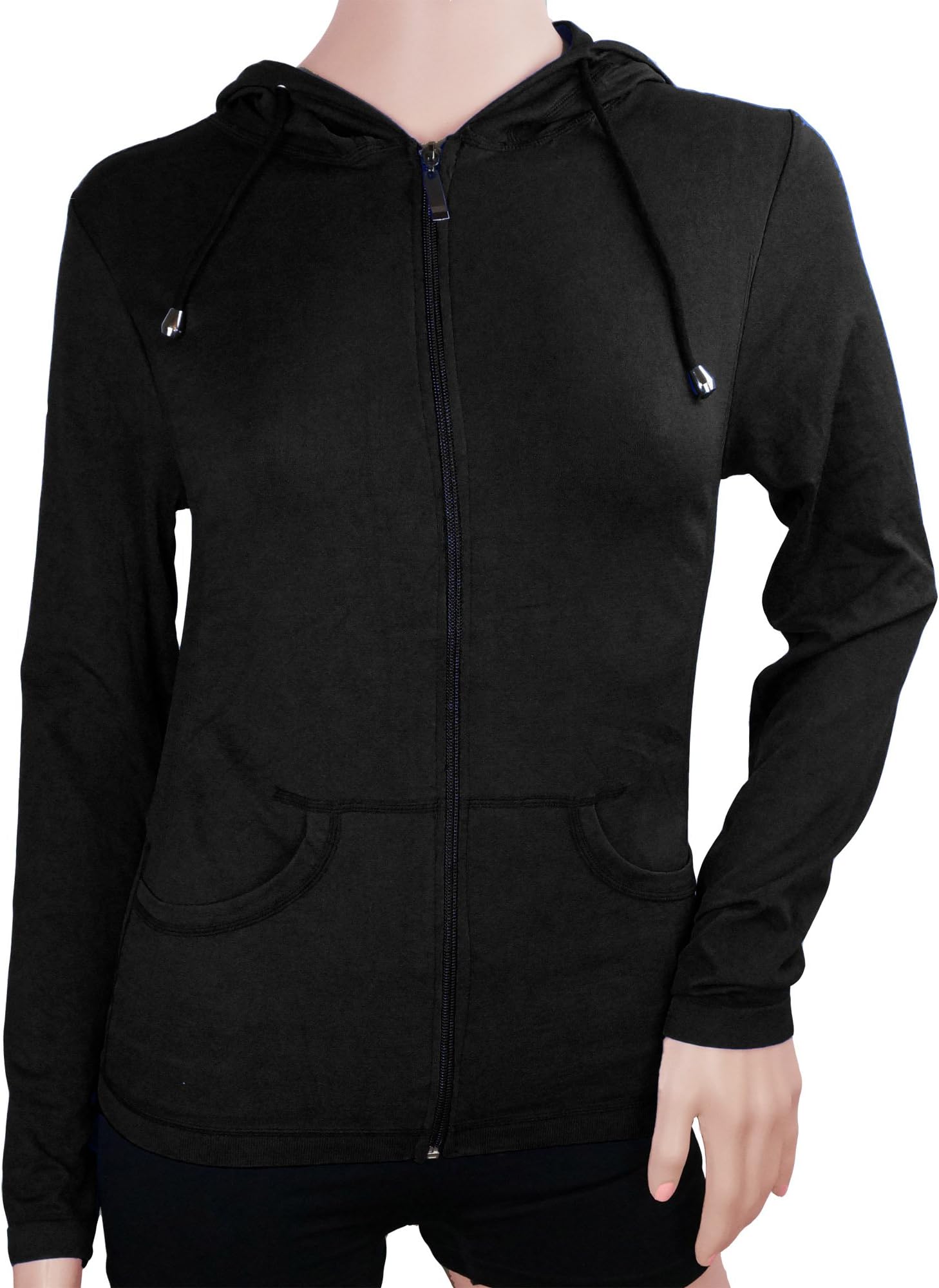 Ekimo Lightweight Seamless Slim Fit Activewear Hoodie Sports Yoga Fitness Hooded Jacket with Pockets