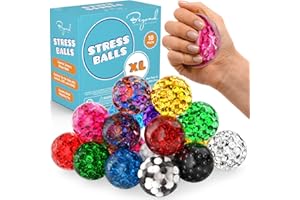 BEYOND INNOVENTIONS Stress Balls Set - 18 Pack - Party Favors | Stress Balls for Adults - Squishy Balls, Goody Bag Stuffers | Anxiety Relief Calming Tool - Fidget Stress Ball for Autism & ADD/ADHD