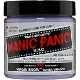Manic Panic Virgin Snow Hair Toner | Semi-Permanent Blue Toner, For Blonde &amp; Bleached Hair, Removes Brassy Tones, Vegan, PPD &amp; Ammonia-Free