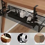 Mecmbj Under Desk Cable Management Tray No Drill Metal Mesh Clamp Mount view 6