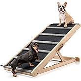 Dog Ramp for Bed - Extra Wide 17&rsquo;&rsquo;, Non-Slip Rubber Surface Excellent Traction, Pet Ramp for Small Large Dogs to Get on High Couch Car, Hold up to 200lb, Adjustable, Foldable