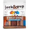 Jack&Pup 6-Inch Premium Grade Odor Free Bully Sticks Dog Treats [Thick-Size] - 6" All Natural Gourmet Chews Dog Treat – Fresh