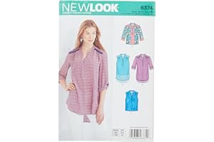 New Look 6374 Misses' Shirts with Sleeve and Length Options Sewing Kit, Size A (10-12-14-16-18-20-22)