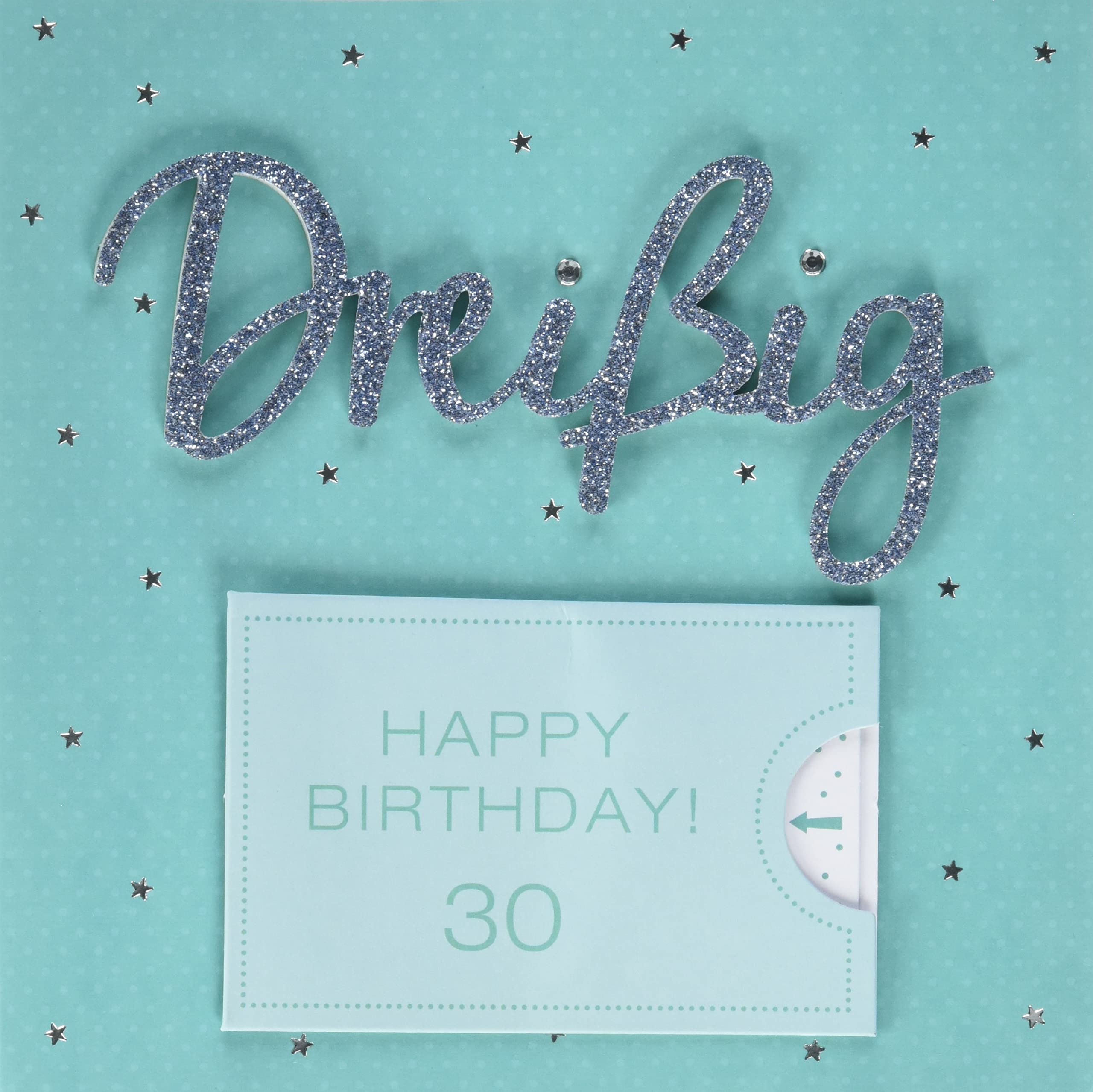 Perleberg 30th Birthday Card Lettering Surprise - Thirty - 15 x 15 cm, 7783002-2