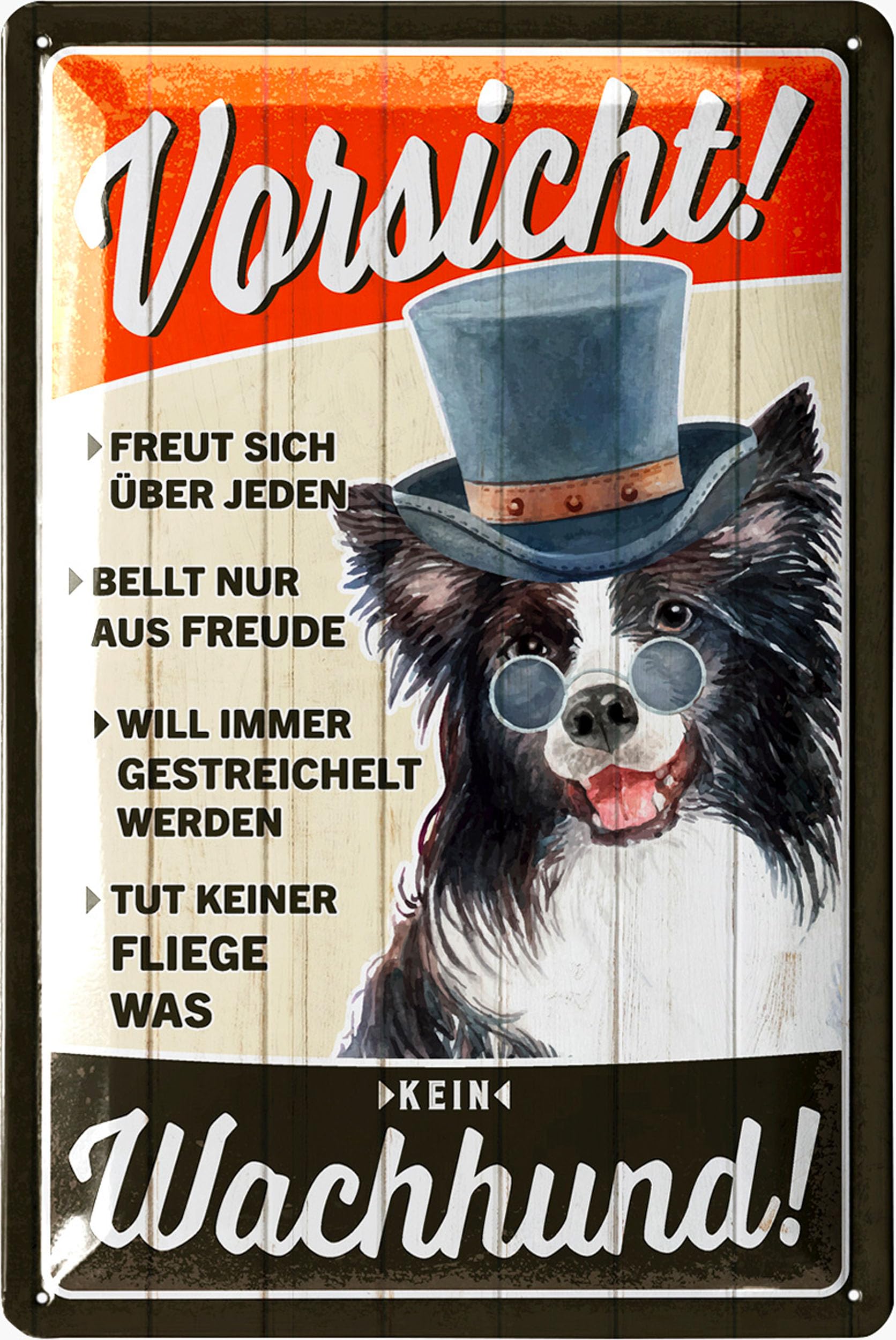 Retro Tin Sign Caution No Guard Dog, Dog Gifts, Funny Warning Sign as a Gift for Dog Lovers and Dog Friends, Decorative Sign Dog, Vintage Metal Sign with Sayings 20 x 30 cm