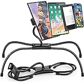 AboveTEK iPad Holder for Bed, Adjustable Tablet Bed Stand Mount, 360&deg; Hands-Free Kindle Holder for Reading in Bed, Compatible w/ 4.7"-15.6" Tablets/iPads/Kindles/Phones/Samsung - Durable &amp; Flexible