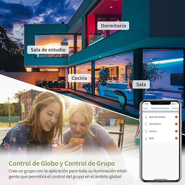 Bombilla LED Inteligente WiFi AISIRER 10W 1000LM E27 Lmpara WiFi Bombilla Luces ClidasFras RGB Funciona con Alexa Echo Echo Dot Google Home 16 Millones de Colores Equivalente 90 W 2 Pack