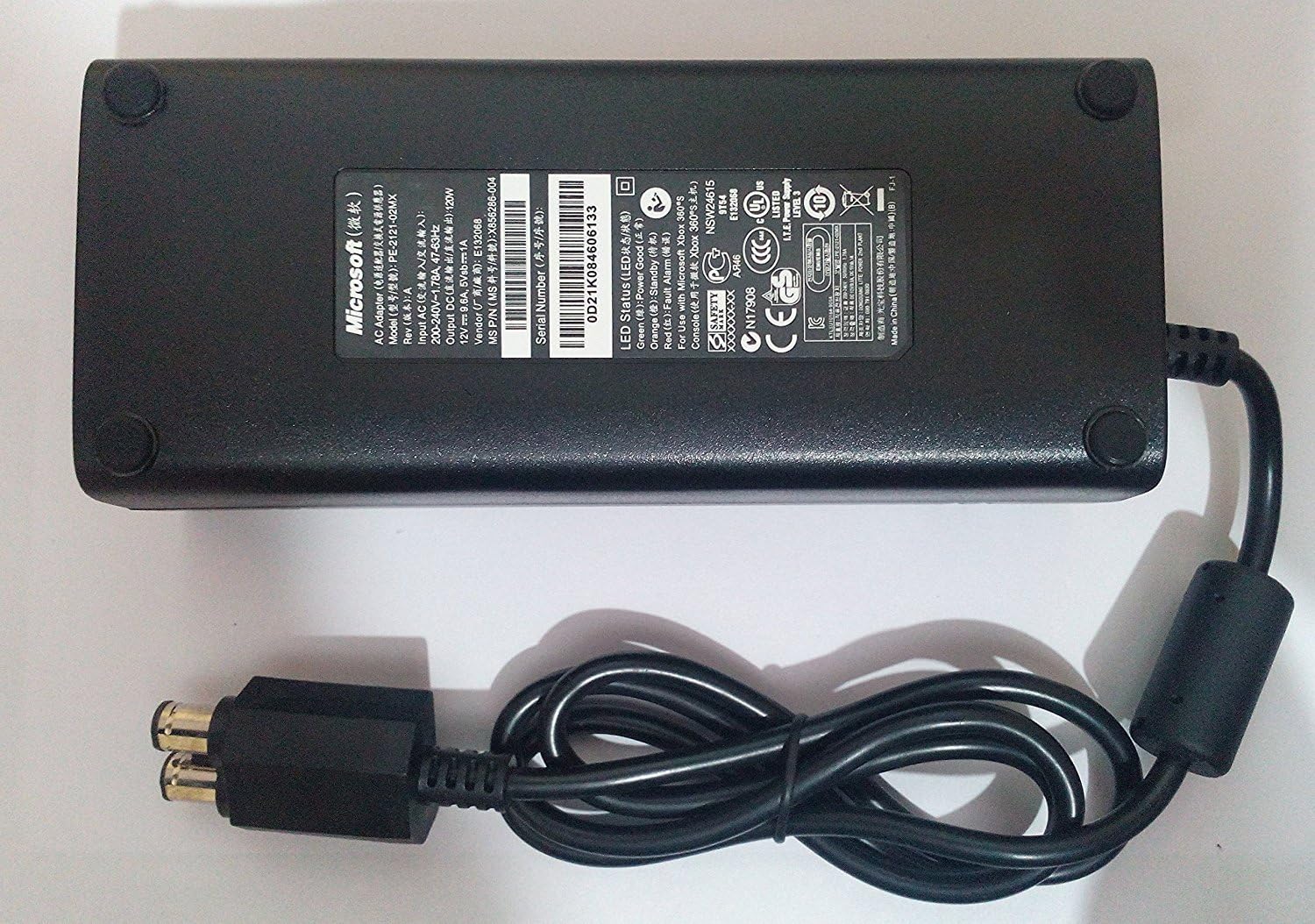 Microsoft Xbox 360 Ac Adapter Model Cpa09 010a Adapter View