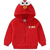Sesame Street Elmo Cookie Monster Boys Zip Up Sherpa Hoodie with 3D Eyes for Toddler