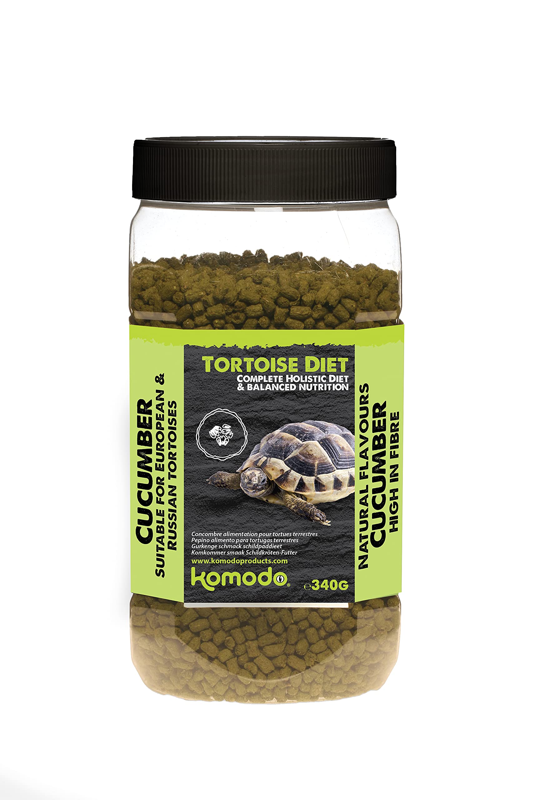 Komodo Complete Holistic Tortoise Diet Cucumber Nutritious High Fibre Healthy Sticks Premium Quality Natural Ingredients Food for All Life Stages 340g (1 unit)