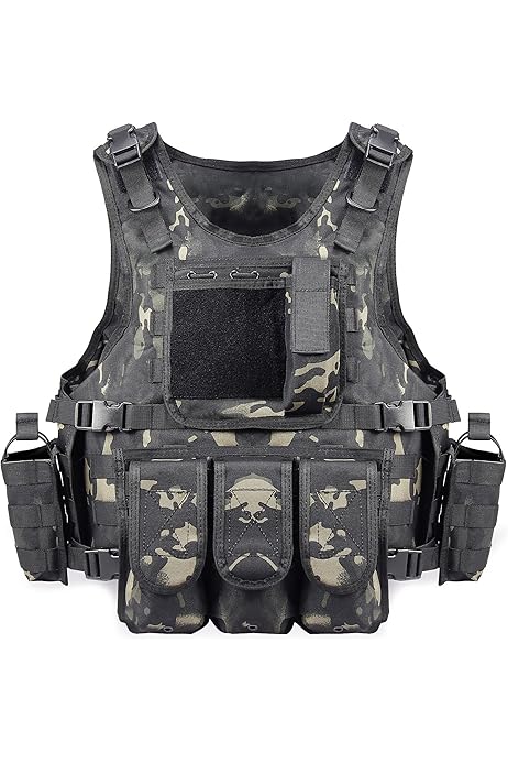 Adjustable Airsoft Tactical Vest - Lightweight 600D Nylon Combat Vest For Paintball & Training