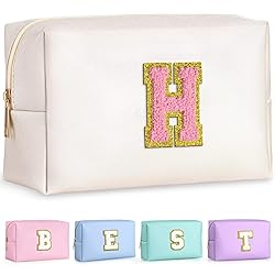 TOPEAST Preppy Bag, Monogrammed Makeup Bags with