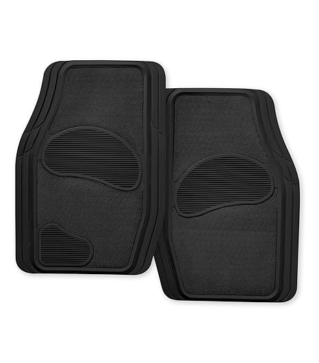 Kraco R3702blk Black Premium Rubber Carpet Mat 2 Piece Amazon
