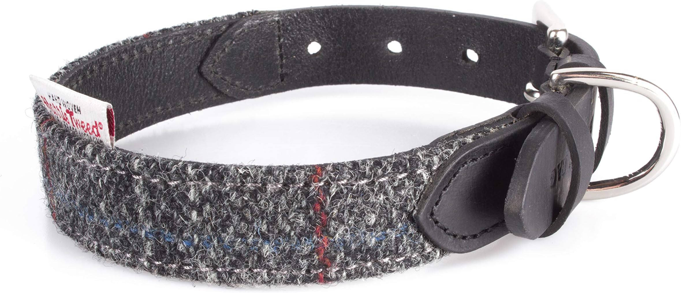Genuine Harris Tweed & Leather Dog Collar - Two Colour Classic Country Pet Accessories (Large/Wide, Berneray)