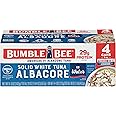 Bumble Bee Solid White Albacore Tuna in Water, 5 oz Can (Pack of 4) - Wild Caught Tuna - 29g Protein per Serving, High in Omega-3s - Non-GMO Project Verified, Gluten Free, Kosher