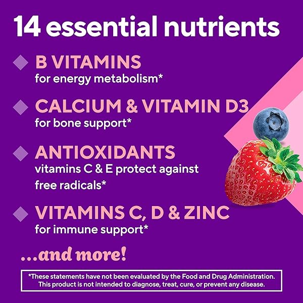 VITAFUSION WOMEN’S SUGAR FREE DAILY MULTIVITAMIN SUPPLEMENT, KETO DIET FRIENDLY ADULT GUMMY VITAMIN FOR ENERGY, BONE & IMMUNE SUPPORT*, 90 COUNT