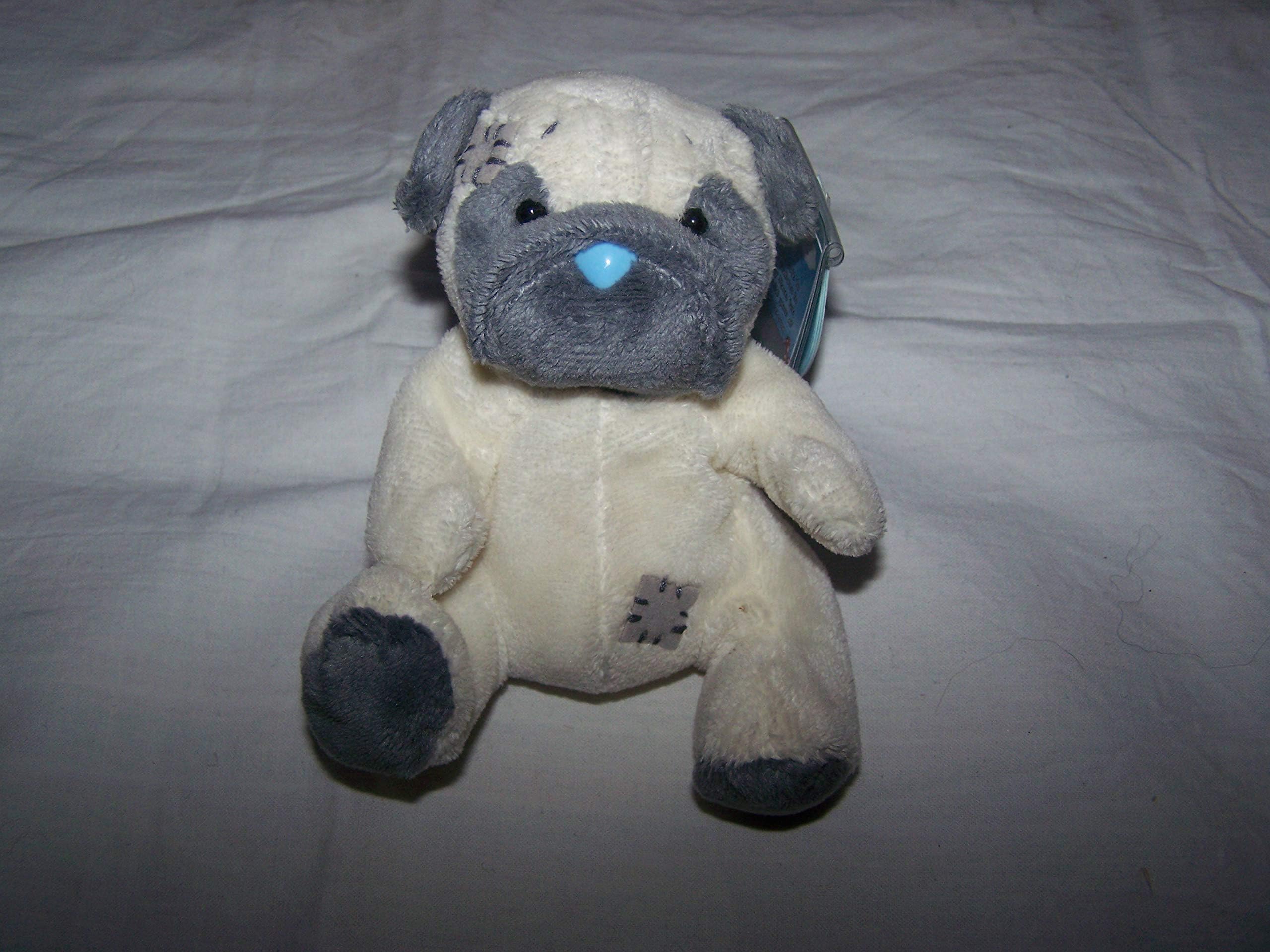 Tatty Teddy & My Blue Nose Friends Foo the Pug soft toy, sits 4" tall.
