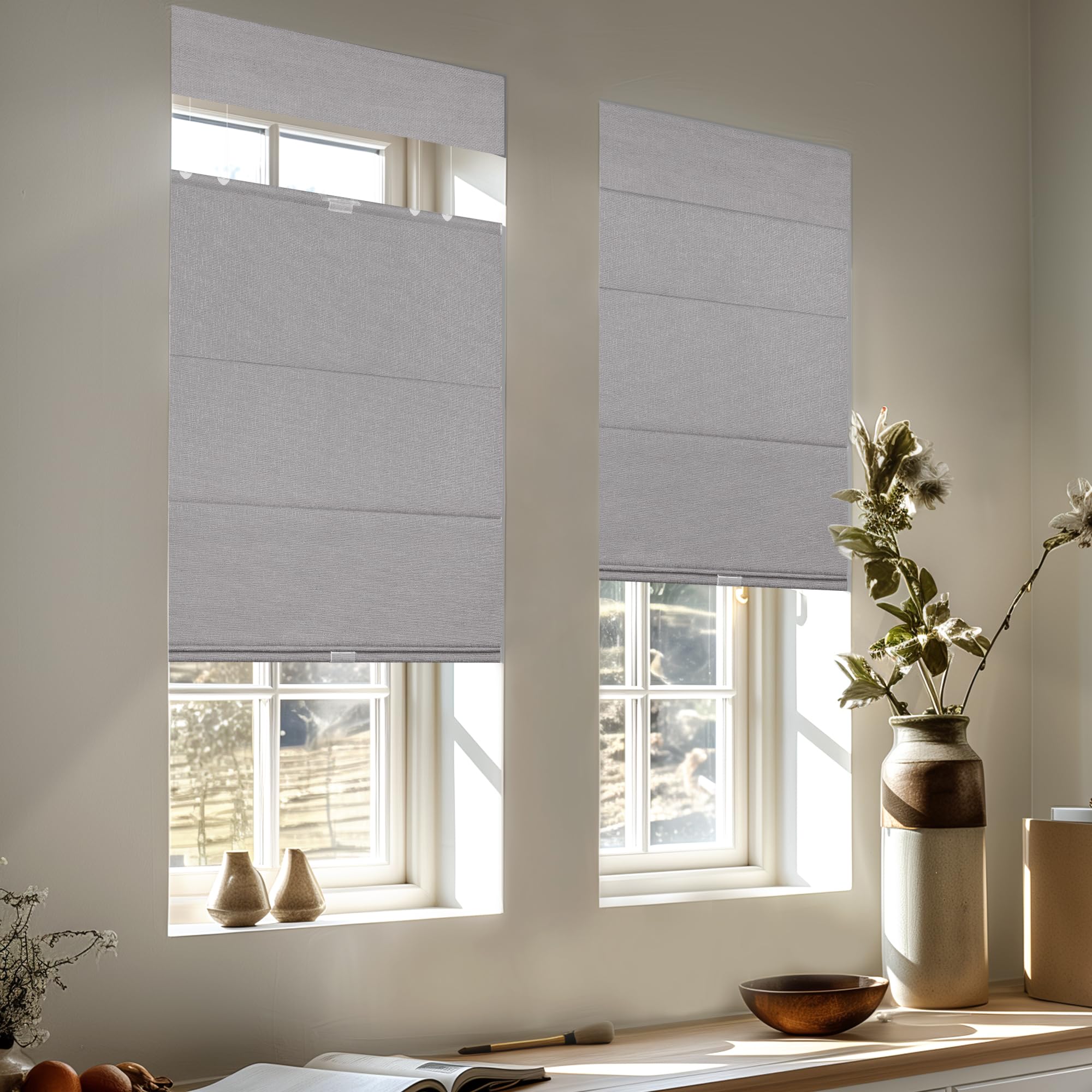 MoDanCeQ Blackout Light Filtering Cordless Top Down