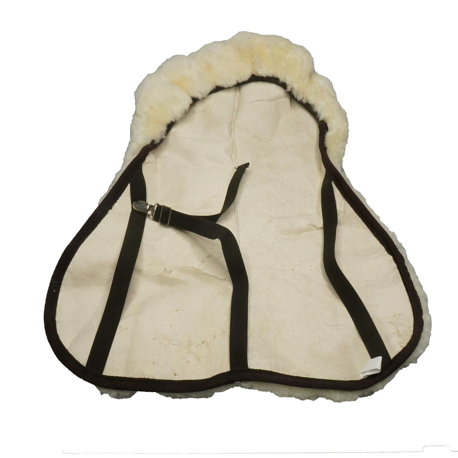 Beige English Saddle Seat Saver Cover Real Australian Merino Sheepskin