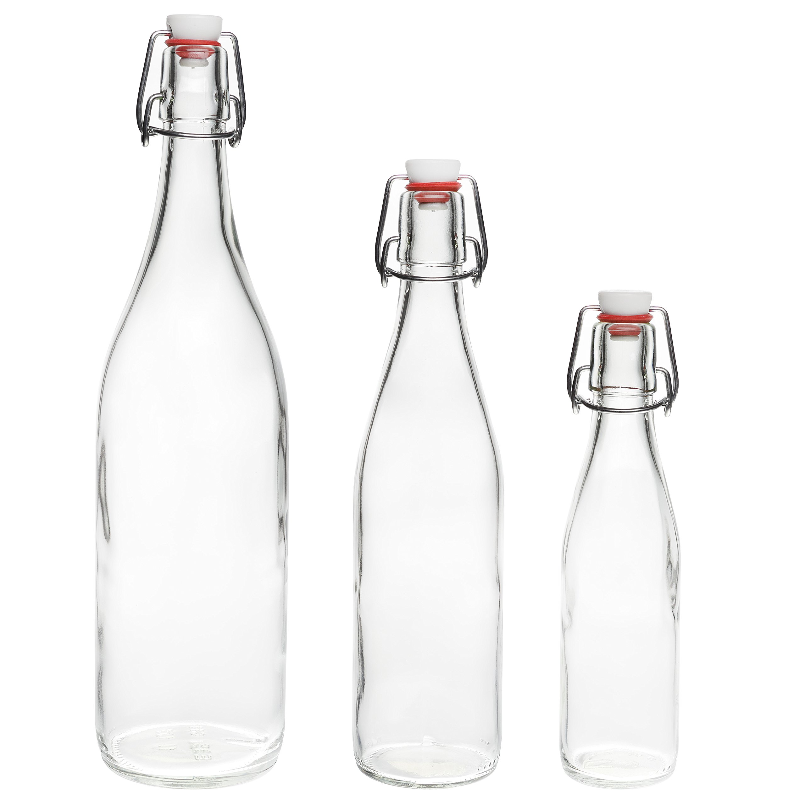 Casavetro Clear Swing Top lege glazen flessen 750 ml Herbruikbare Flip Top Stop-luchtdichte Rubber Afdichting voor het zelf brouwen van Gin olie azijn bier Cider Soda wodka en Water (6 x 750