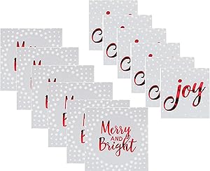 Christmas Holiday Party Supplies Paper Napkins Bundle for 32 Guests - Lunch and Beverage 3 Ply Foil Stamped - Silver Holiday Sparkle