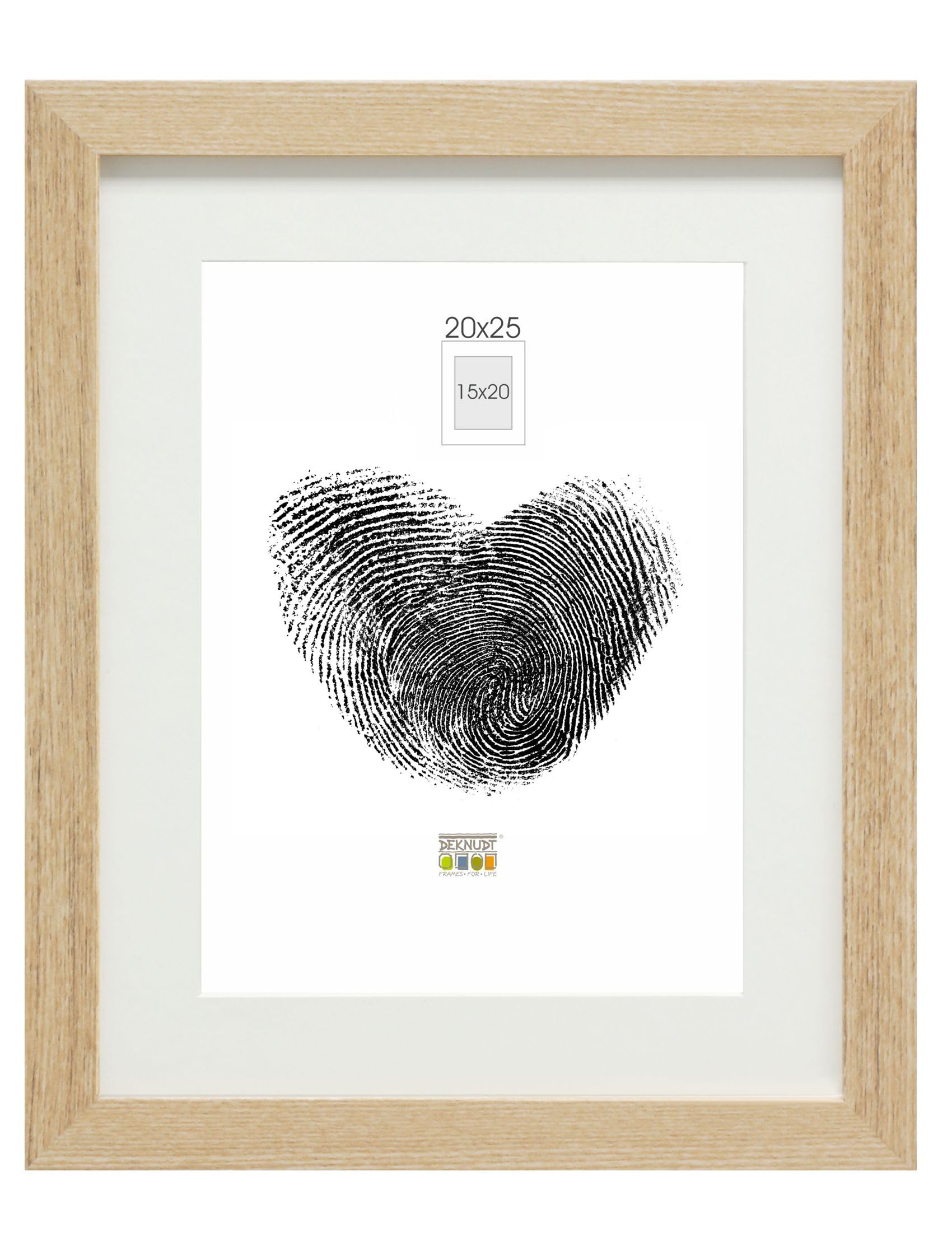 Deknudt Frames S66KH1-P1-20.0X25.0 Basic Picture Frame with Photo Mount Wood/MDF 28.6 x 23.5 x 1.5 cm Oak
