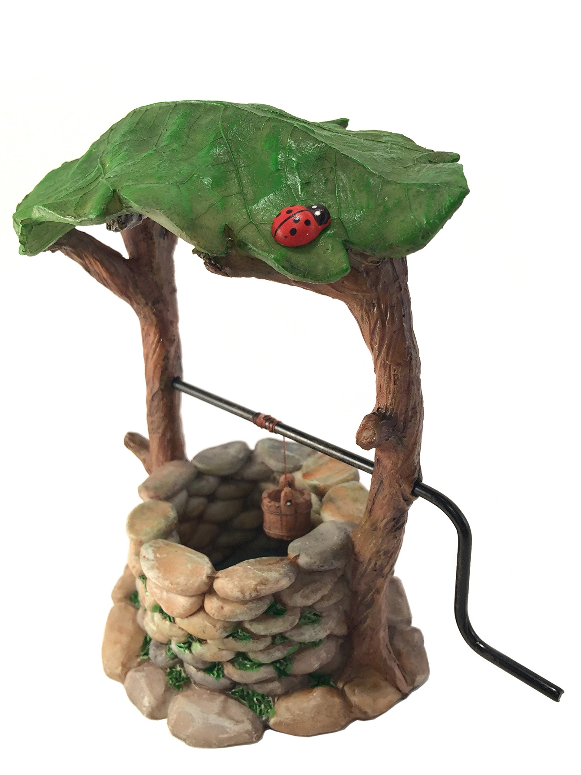 Miniature Wishing Well with Movable Handle and Water Bucket for Garden Gnomes -a Fairy Garden Accessory