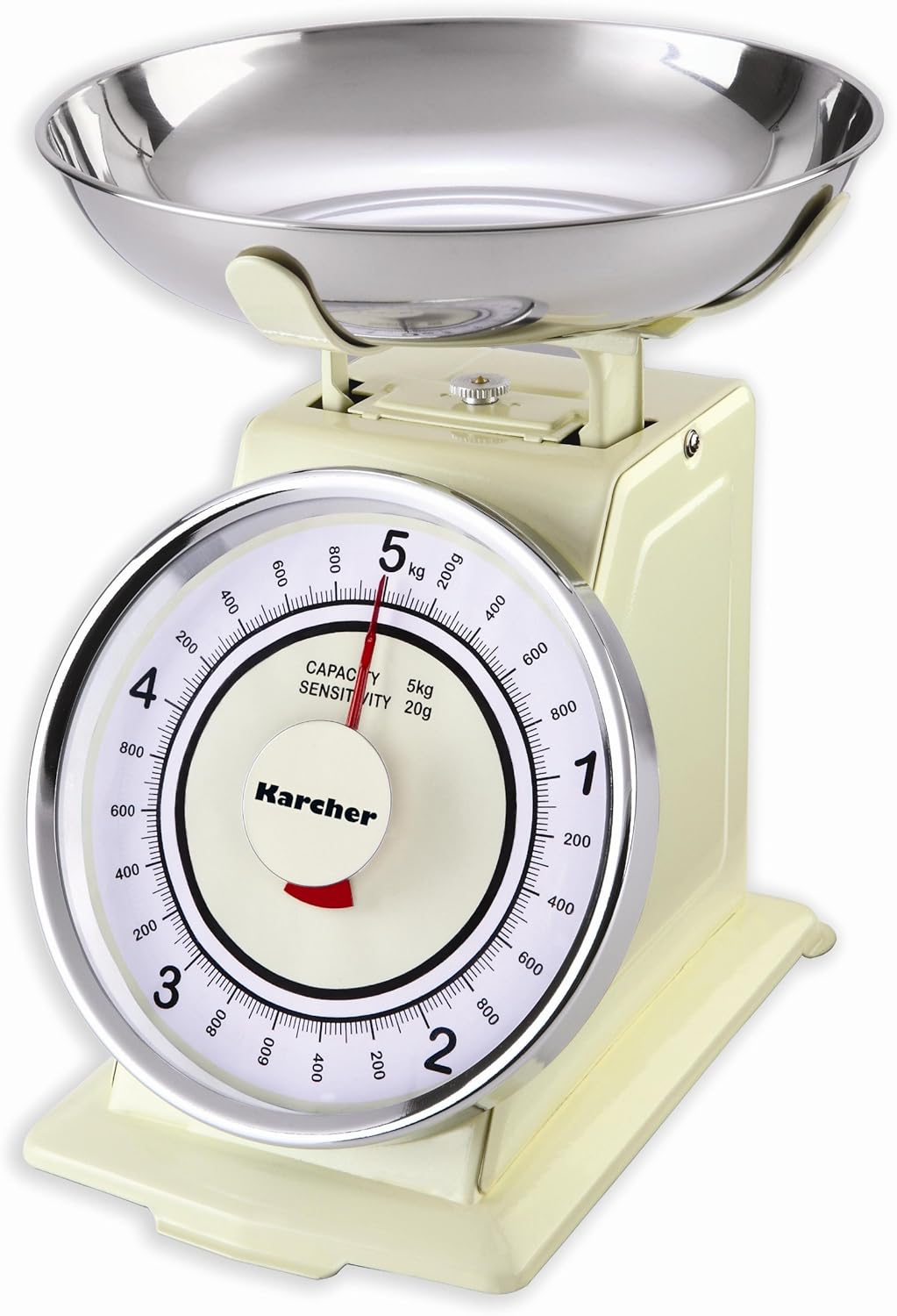 Karcher WAK 811 Mechanische Retro Küchenwaage, max. Wiegekapazität 5 kg, magnolia