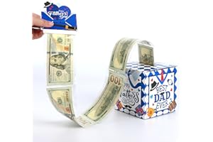 BOARDFEB Father's Day Money Box for Cash Gift Pull, Birthday Money Box for Cash Gift Pull Surprise Gift Box Father Birthday Party Money Pull Box