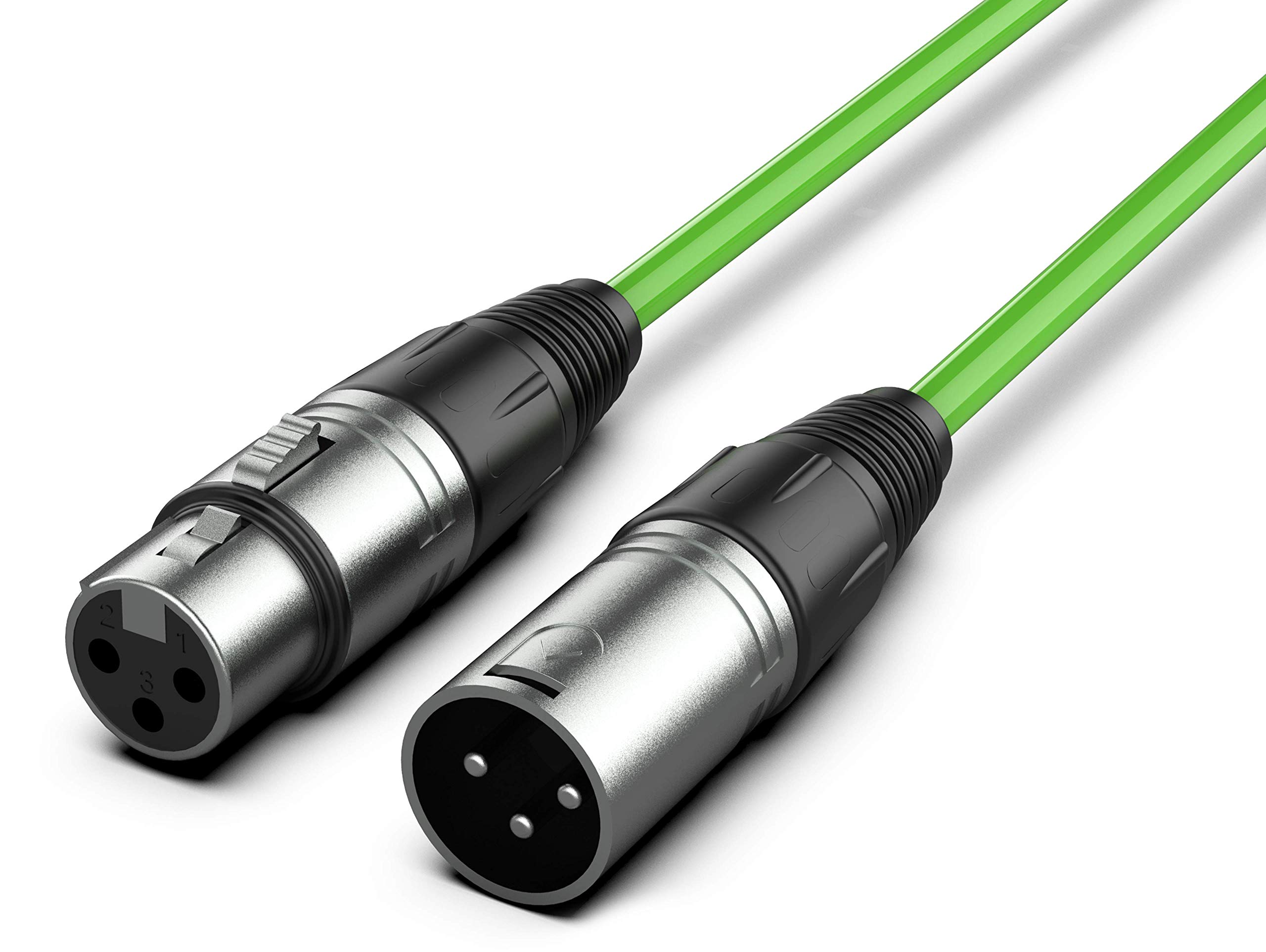 Audibax Silver Cable XLR Male - XLR Female 10 Metres Green