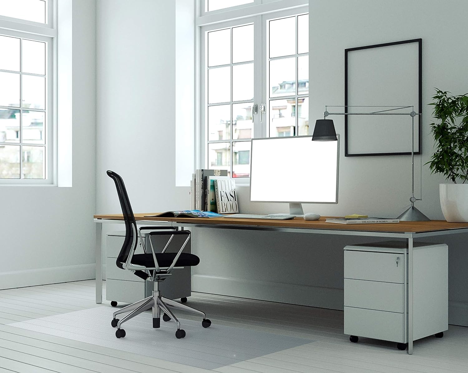 Basics Polycarbonate Extra Large Chair Mat For Hard Floors - 59" x 79" : Office Products