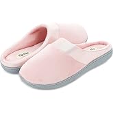 Floopi Women&rsquo;s Memory Foam Slippers Deluxe Clog Scuff/Mule House Slip-Ons for Indoor &amp; Outdoor Use| Warm &amp; Fuzzy w/Velour Fur Lining, Quilted Collar Slipper &amp; Anti-Skid Hard Sole