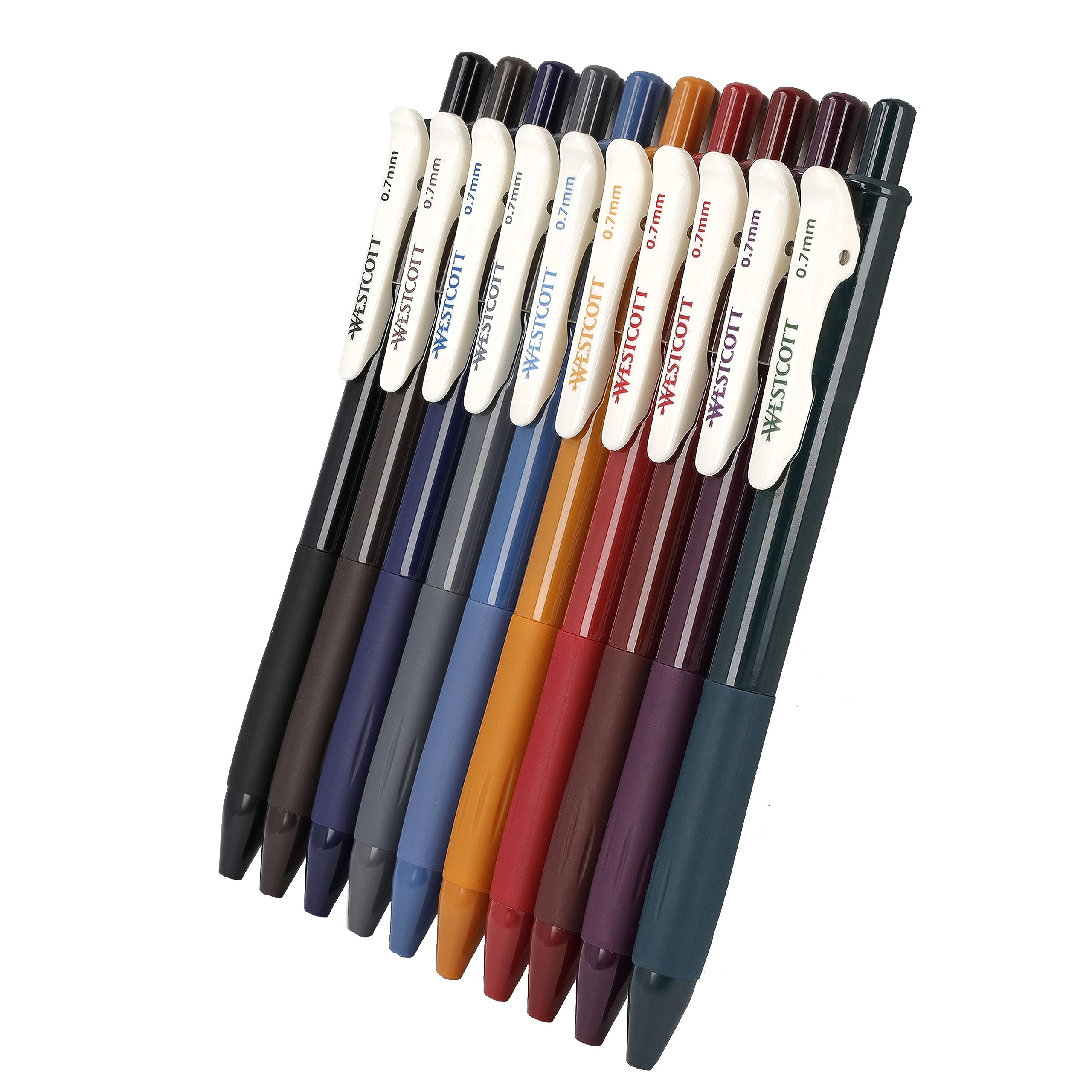 Westcott gel pens set of 10 pieces autumn edition | gel pen pens with 10 bright warm colours | 0.7mm line width for soft, precise strokes when writing, drawing & painting | E-733901 00