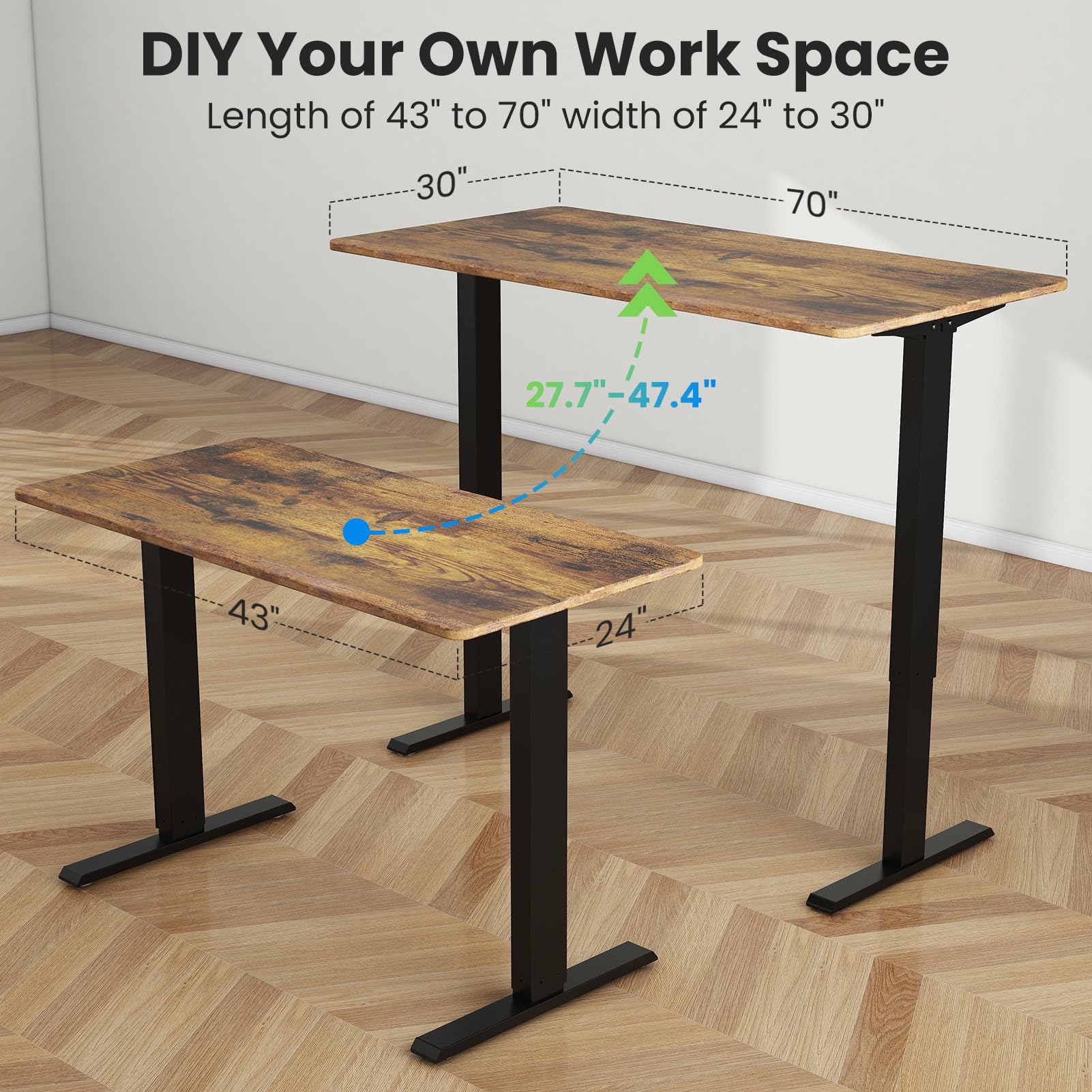 Mua Dual Motor Standing Desk Frame- Heavy Duty Height Adjustable Desk ...