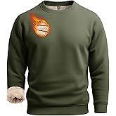 Boladeci Men's Full Sherpa Lined Crewneck Sweatshirts Heavy-weight Fleece Pullover Thick Thermal Long Sleeve Cotton