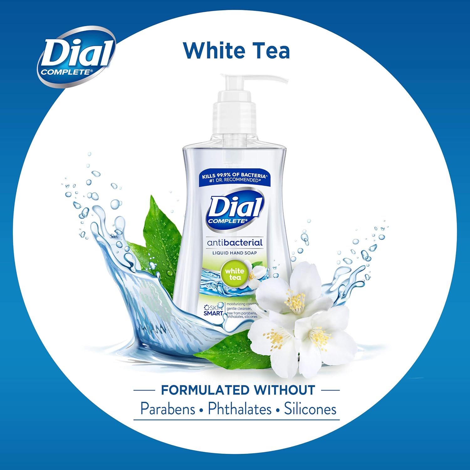 Dial Antibacterial Liquid Hand Soap, White Tea, 7.5 Fluid Ounces (Pack of 12) : Hand Washes : Beauty