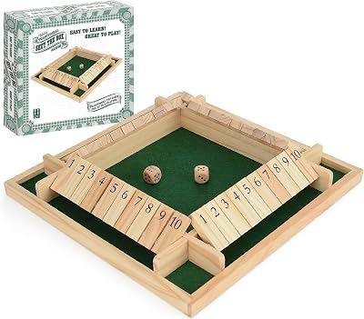 Toyrific Shut The Box 4 Player Wooden Dice Game Family Travel Preschool