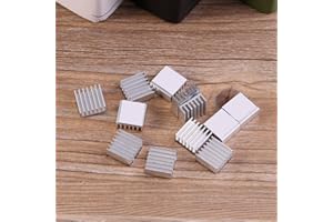Mini Aluminum Heatsink Kit, Cooler Heat Sink, 12pcs Small Aluminum Heatsink Cooling Kit with Adhesive Glue on Back 14x14x6mm