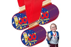GENERIC 100th Day of School Award Medals for Kids, Happy 100 Days of School Medal with Neck Ribbon, 100th Day of School Party Favor