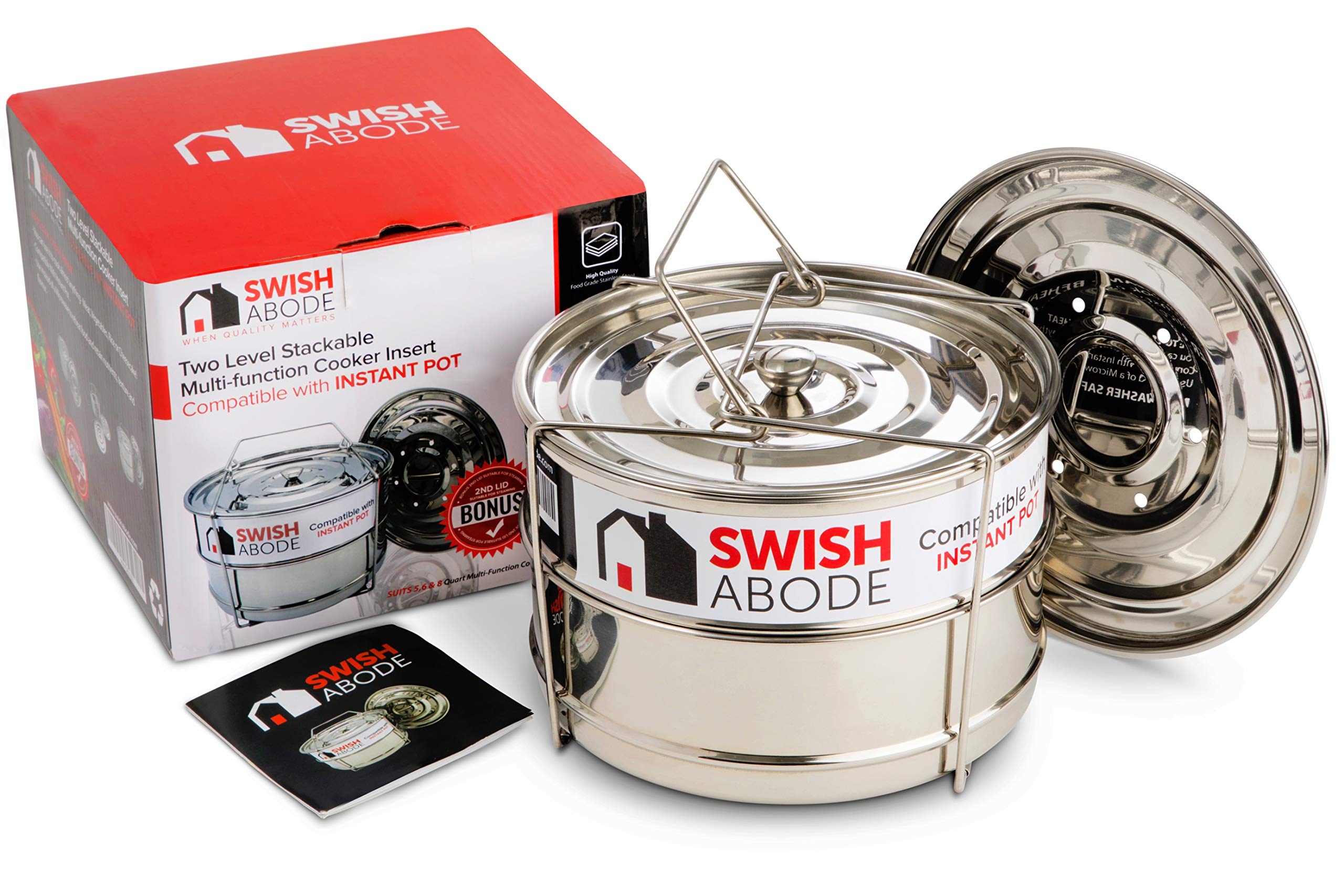 Stackable Instant Cooking and Steamer Pot Inserts with Lid Slow