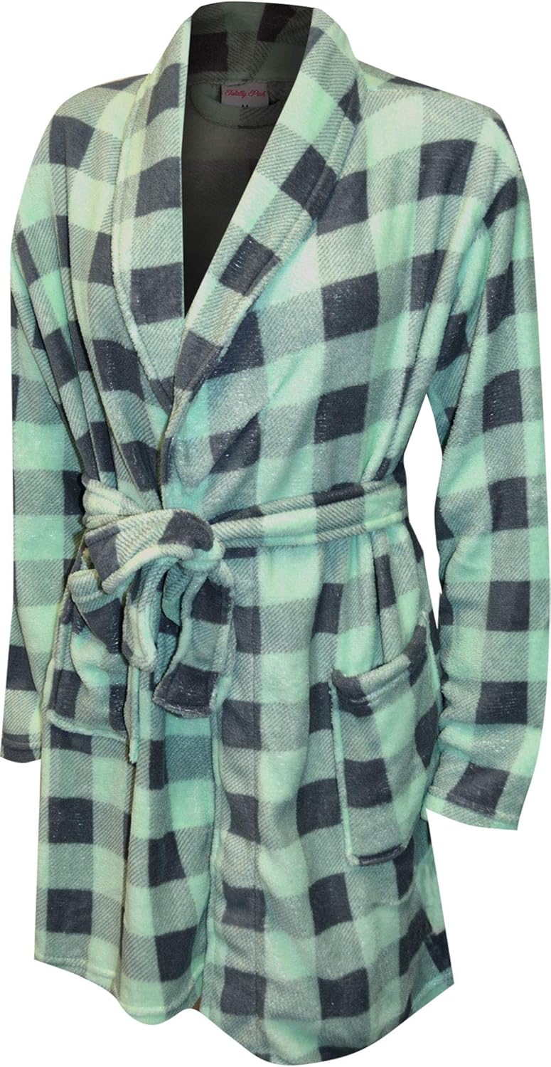 women's gray plush robe
