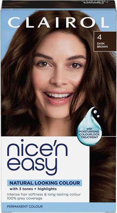 Clairol Nice'n Easy Crème Permanent Hair Dye 4 Dark Brown