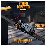 FORTEM Ratchet Straps 748kg Break 4 Pack 4.6m x 2.54cm with Soft Loops view 2