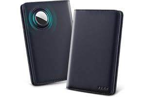 VULKIT Passport Holder with Airtag Slot, Premium Nappa Leather, RFID Blocking Airtag Passport Wallet