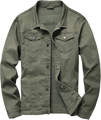 men ripped slim denim jacket