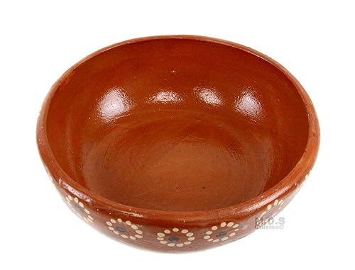Ematik Plato Pozolero Bowl De Barro Mexican Artisan Floral 100