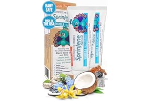 SprinJene Natural Kids Toothpaste, Vanilla | Natural Children’s Toothpaste | Fluoride Free Toothpaste for Toddlers | 2 Pack